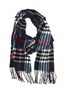 Итальянский шарф Венеция, приятный, мягкий, в современную клетку Collezione alessandro, синий