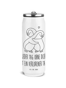 Mr. & Mrs. Panda Термос с изображением пингвина и надписью белого цвета