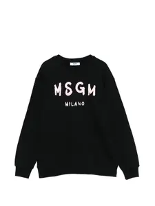 Свитшот с круглым вырезом Msgm Kids, черный