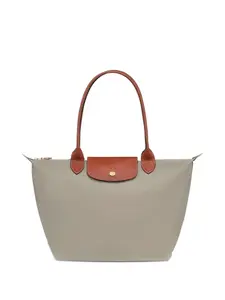 Сумка-тоут Le Pliage Original с кожаными вставками Longchamp, серый
