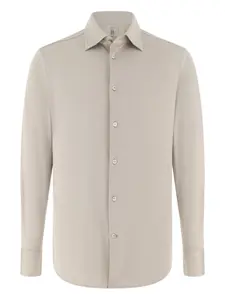 Поло с воротником на пуговицах из перламутра Boggi Milano, нейтральный