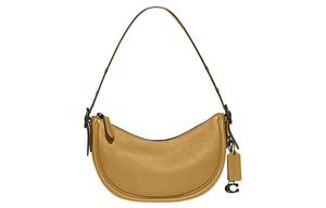 COACH Желтая женская сумка через плечо из коровьей кожи