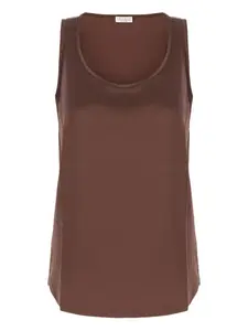 Топ с пайетками Brunello Cucinelli, коричневый