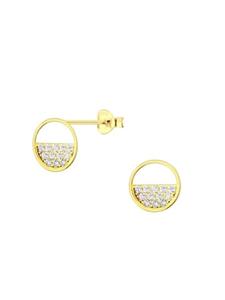 Alexander York Полуоткрытые серьги-гвоздики CIRCLE из золота 925 пробы, комплект из 2 штук