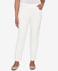 Брюки Petite Vienna Allure Fit из вельвета с плоским передним краем, средней длины Alfred Dunner, Vanilla