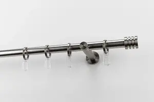 Карниз для штор GARESA "Elke Full Round", 1 направляющая, желаемая длина, включая кольца 450 см, цвет edelstahlfarben