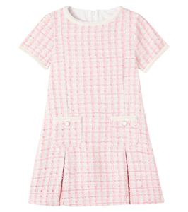 Платье из плиссированного твида Patachou, Pale Pink