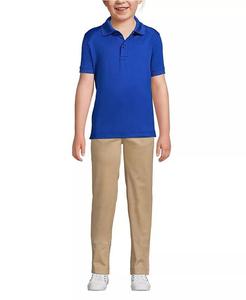 Школьная форма для девочек, рубашка-поло с коротким рукавом, быстросохнущая Lands' End, синий