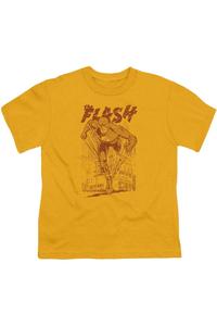 Футболка с коротким рукавом DC Comics Flash Busting Out для детей Gildan, золотой