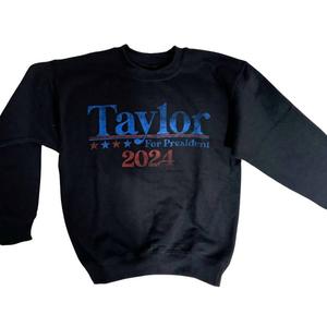 Женский свитшот Taylor For President в черном цвете Prince Peter