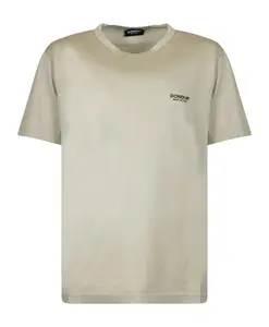 Футболка с круглым вырезом и вышитым логотипом Dondup, бежевый