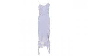 Футболка с рюшами Acne Studios, сиреневый