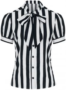 Блуза Hell Bunny Juno Blouse, черно-белый