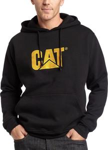Толстовка мужская Caterpillar с вышитым логотипом CAT спереди, системой управления шнурками S3 и карманом-мешочком, Black