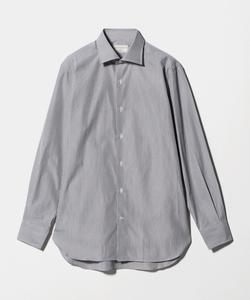 Черная полосатая рубашка с полушироким воротником от THOMAS MASON United Arrows