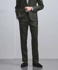 Фланелевые брюки без складок, зауженные книзу, комфортные, удобные, эластичные United Arrows, цвет Olive