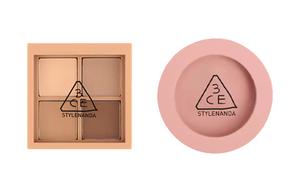 Тени для век и румяна, 4 оттенка, легко растушевываются, выравнивают тон лица, набор из 2 предметов 3CE