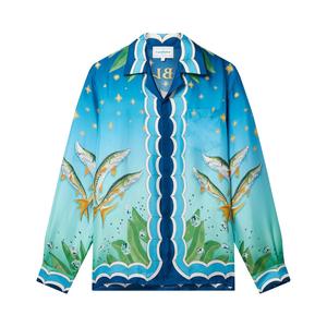 Casablanca x Caviar Kaspia Caviar Club Шелковая рубашка с кубинским воротником, Многоцветный