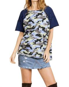 Топ в полоску и камуфляж синего цвета umgee