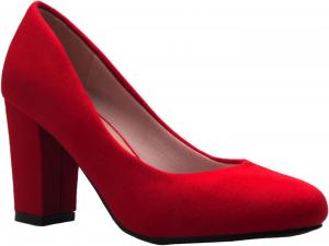 Женские классические туфли на платформе с круглым носком и высоким широким каблуком Olivia K - милые, удобные, Red Suede