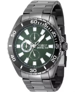 Мужские кварцевые часы-хронограф Pro Diver 29930 с зеленым циферблатом Invicta, charcoal