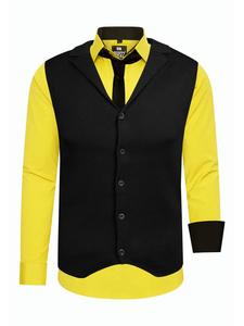 Рубашка с жилетом и галстуком, комплект из 3 предметов, желтый Rusty Neal