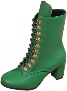 Generic Женские сапоги до середины икры Викторианские сапоги Сапоги до середины икры Сапоги с круглым носком Черные сапоги Сапоги на массивном каблуке Сапоги на шнуровке Ведьмины сапоги Рыцарские сапоги для женщин