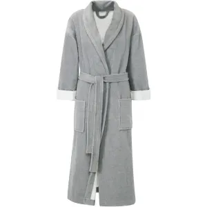 Унисекс халат Турин, идеально для сауны и СПА, гостиничный халат, утренний халат 1 шт., для женщин и мужчин, с поясом и двумя накладными карманами, длинный Gözze, серебристый