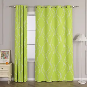 Плотные шторы с люверсами 245x135 см, зеленая тепловая штора, плотные шторы с белыми волнистыми полосами, защита от тепла и холода Joyswahl