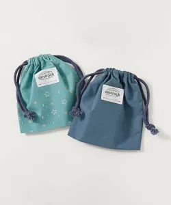 Набор из 2 быстросохнущих, немнущихся мешков в форме ведра на завязках, маленький размер, детская одежда, весна/лето 2026 Devirock, цвет 002-Star-Ash Blue