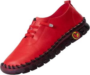 Generic Женские удобные дышащие кроссовки на плоской подошве, кожаные мокасины без шнуровки, ручной работы, мягкая обувь, сандалии