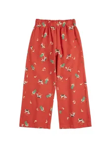 Плетеные брюки с принтом и эластичным поясом Farm Adventure Bobo Choses, красный