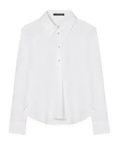 Хлопковая туника-блузка с золотыми пуговицами Luisa Cerano, белый