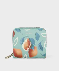 Круглый складной кошелек на молнии с принтом лимонов по всей поверхности