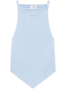 Courrèges топ в рубчик с нашивкой-логотипом