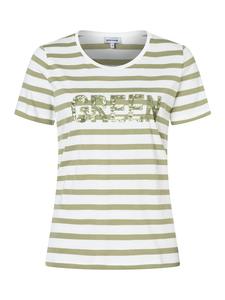 More & More Спортивная рубашка с короткими рукавами в полоску кремово-зеленого цвета