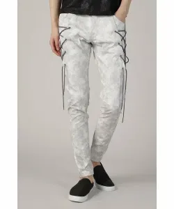 Узкие брюки на шнуровке Tornado Mart, цвет White