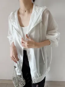 Парка большого размера из прозрачной ткани, прозрачная Doux Belle, цвет White