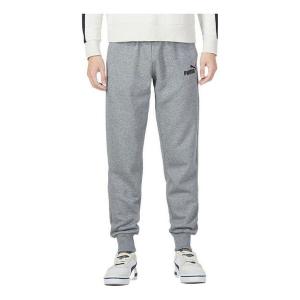 Брюки essentials fleece pants 'grey' Puma, серый
