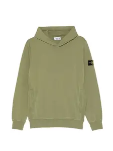 Худи с нашивкой-логотипом Stone Island Junior, зеленый