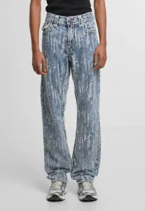 Джинсы свободного кроя с эффектом потертости и прострочкой в виде веревки. True Religion, Light Blue