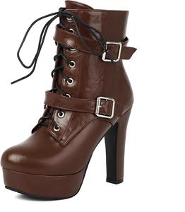 FOREADA Готические ботильоны на массивном каблуке для женщин, короткие боевые ботинки, черные платформенные ботильоны с пряжками и заклепками, панк-готическая обувь на молнии