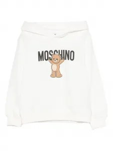 Топ с капюшоном и принтом тедди Moschino Kids, белый