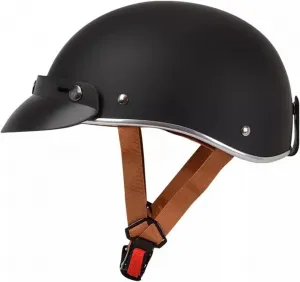 Полушлем с сертификатом ECE, бейсболка, винтажный мотоциклетный шлем, шлем для круизера, чоппера, скутера, мужской реактивный шлем, ретро-мотоциклетный полушлем, женский шлем для мопеда, защитная шапочка для головы LPXPLP, 2