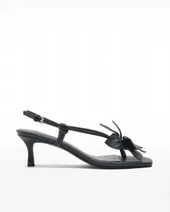 Женские сандалии на каблуке с декоративным цветком и застежкой-пряжкой Parfois, черный