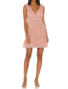 Мини-платье Roxie Tiered в розовом цвете Bardot