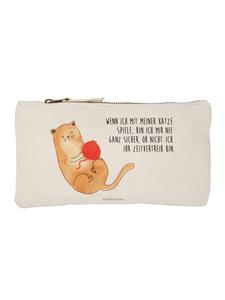 Mr. & Mrs. Panda Белая шерстяная сумка с кошачьей тематикой и надписью