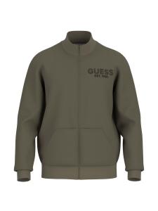 Толстовка с капюшоном на молнии GUESS, оливковый