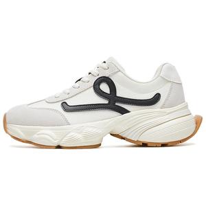 AGSDON Женские низкие кроссовки Chunky, бежево-черные/бежево-красные/желтые