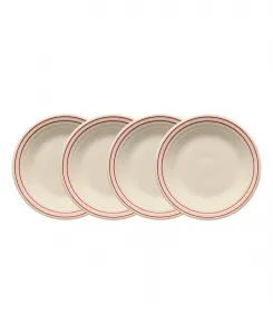 Набор из 4 классических обеденных тарелок Americana Classic Rim Fiesta, Scarlet Band